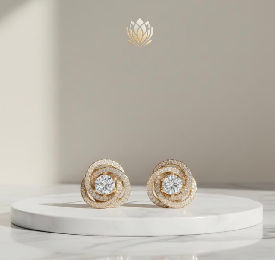 Round Solitaire Earrings